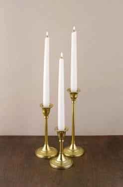 Taper Candlestick Gold 9in -Unique Candle candlestick gold sm 4 2