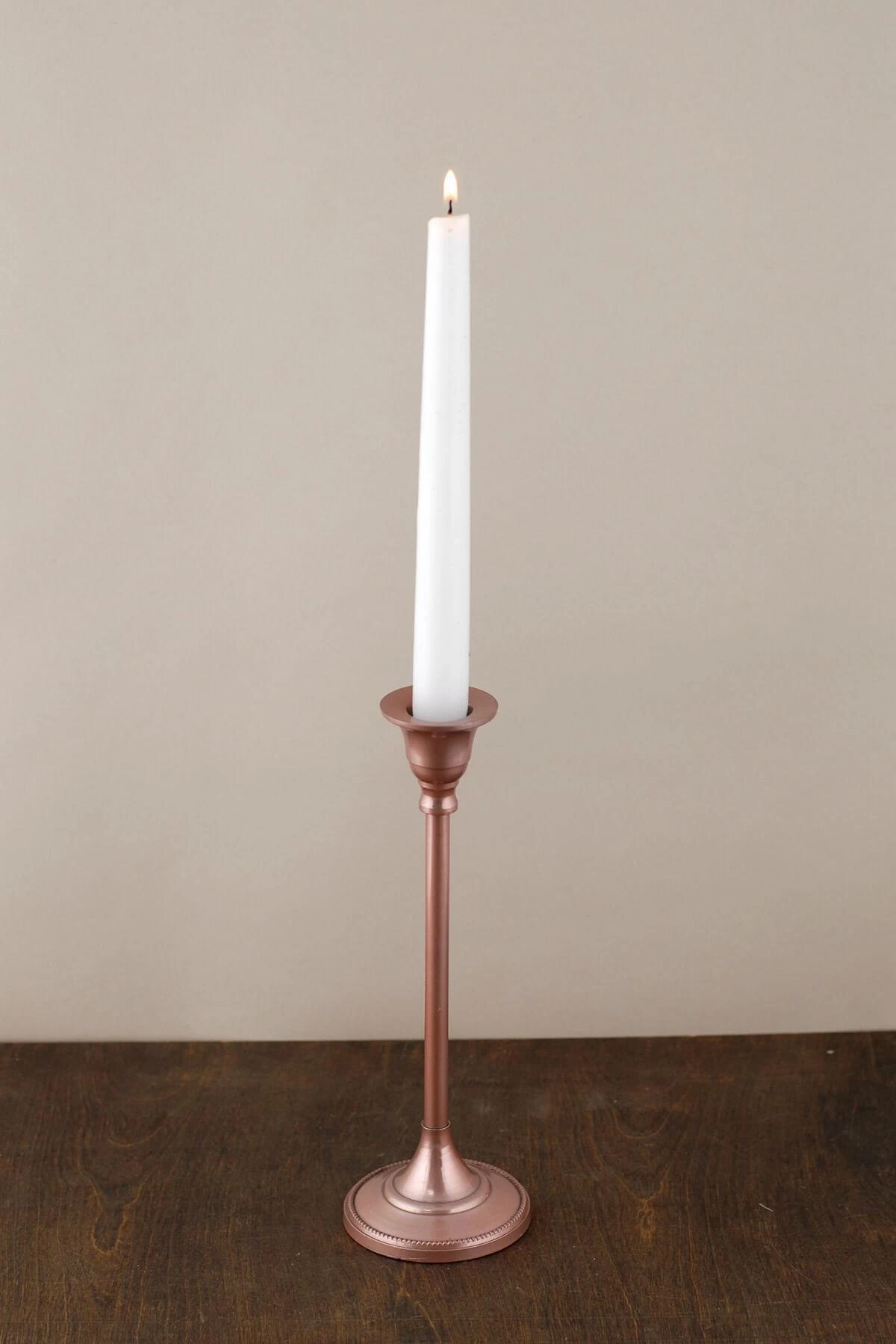 Taper Candlestick Rose Gold 9in 3 Taper Candlestick Rose Gold 9in - Image 3