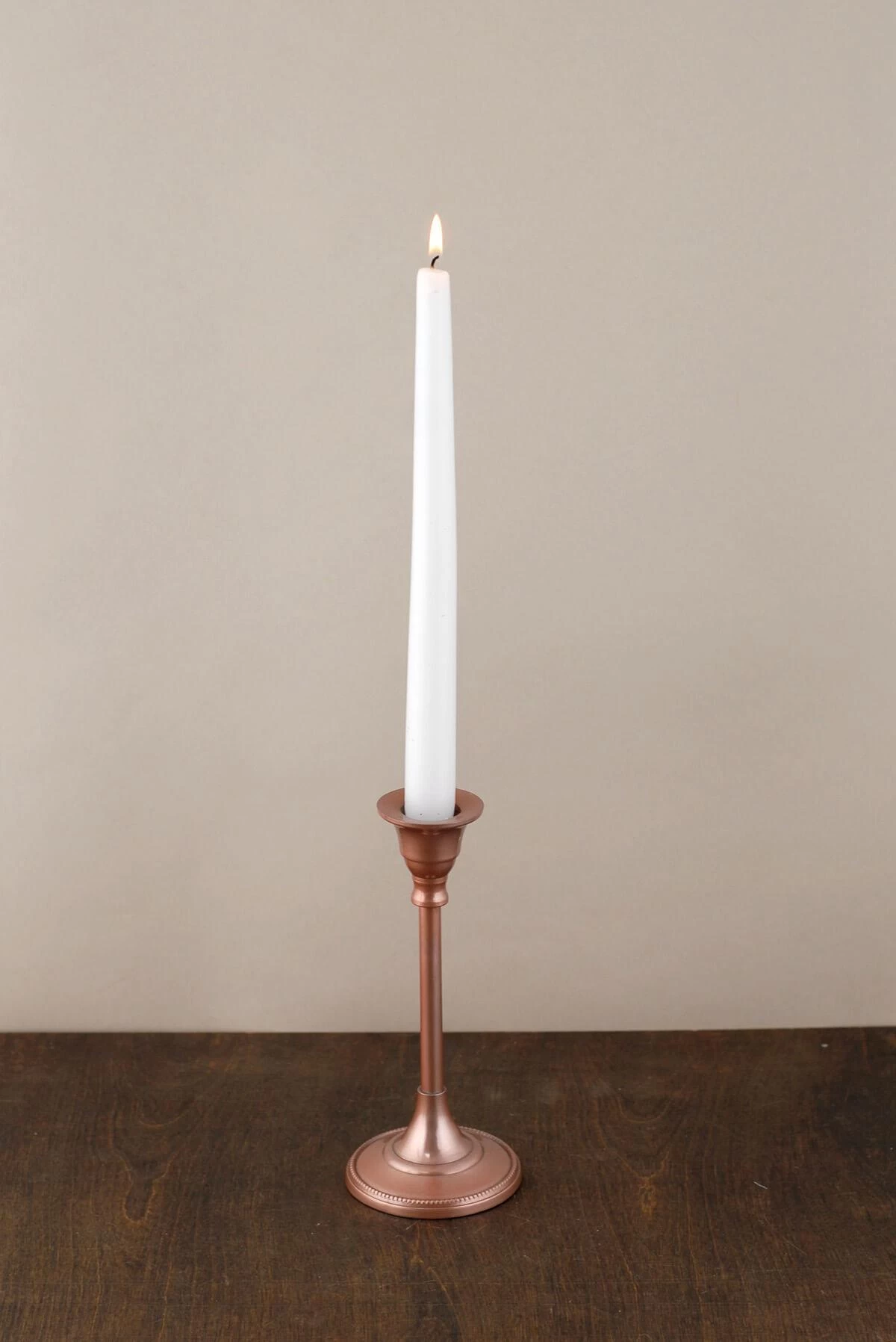 Taper Candlestick Rose Gold 7in 3 Taper Candlestick Rose Gold 7in - Image 3