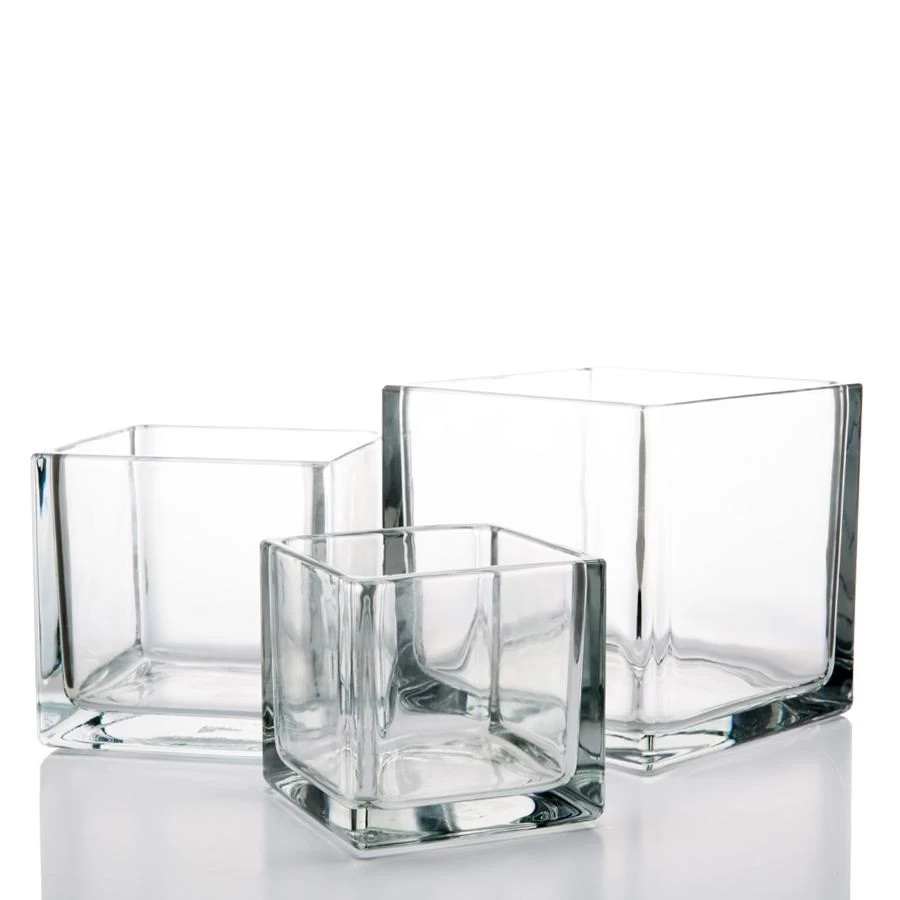 Richland Square Glass Cube Vase Set Of 36 (4"/5"/6") 1 Richland Square Glass Cube Vase Set Of 36 (4"/5"/6")