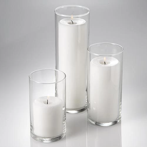 Eastland Cylinder Pillar Candle Holders 6" , 7.5" & 10.5" Set Of 3 2 Eastland Cylinder Pillar Candle Holders 6" , 7.5" & 10.5" Set Of 3 - Image 2