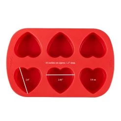 Heart Silicone Mold - 6 Cavity -Unique Candle hearts mold 1 opt measurements 58421.1695915382