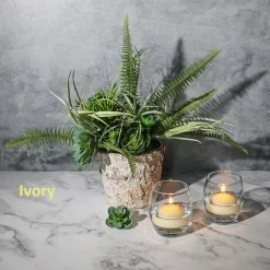 Eastland Grande Hurricane Holders & Richland Floating Candles 2" Set Of 72 -Unique Candle ivoryfloat 0f2ae760 ced0 4a3e 9908 62a6ca658c66