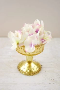 Mercury Glass Compote Gold 4.5in