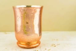 Blush Rose Gold Mercury Glass Hurricane Vase & Candle Holder 6" -Unique Candle mercury glass hurricane vase rose gold 2