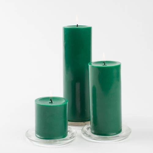 Richland Pillar Candles 3"x3" Dark Green Set Of 48 4 Richland Pillar Candles 3"x3" Dark Green Set Of 48 - Image 4
