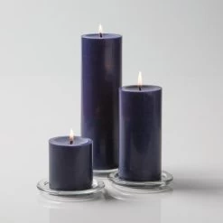 Richland Pillar Candles 3"x3", 3"x6" & 3"x9" Navy Blue Set Of 36