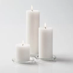 Richland Pillar Candles 3"x3", 3"x6" & 3"x9" White Set Of 18