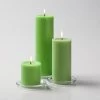 Richland Pillar Candles 3"x3", 3"x6" & 3"x9" Green Set Of 18