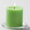 Richland Pillar Candles 3"x3" Green Set Of 24