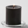 Richland Pillar Candles 3"x3" Black Set Of 12