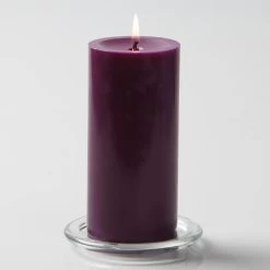 Richland Pillar Candles 3"x6" Purple Set Of 12