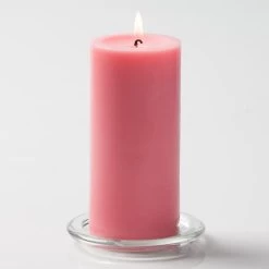 Richland Pillar Candles 3"x6" Pink Set Of 12