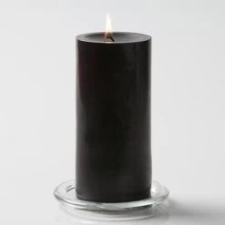 Richland Pillar Candles 3"x6" Black Set Of 6