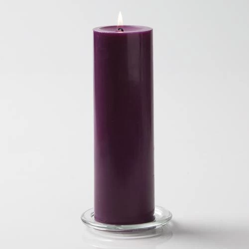 Richland Pillar Candles 3"x9" Purple Set Of 6 1 Richland Pillar Candles 3"x9" Purple Set Of 6