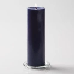 Richland Pillar Candles 3"x9" Navy Blue Set Of 6