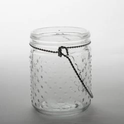 Eastland 5.1" Hanging Dotted Glass Jar With Handle Set Of 6