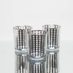 Richland Silver Dotted Glass Holder – Small Set Of 72 -Unique Candle mg 5935 3
