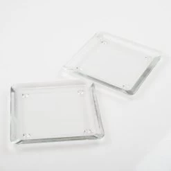 Eastland Square Glass Pillar Plate 5" Set Of 12 -Unique Candle mg 9407