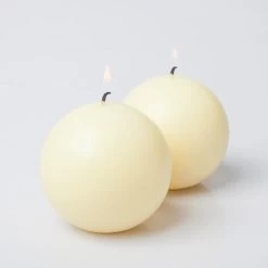 Richland Sphere Candle 3" Ivory Set Of 24