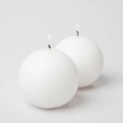 Richland Sphere Candle 3" White Set Of 24